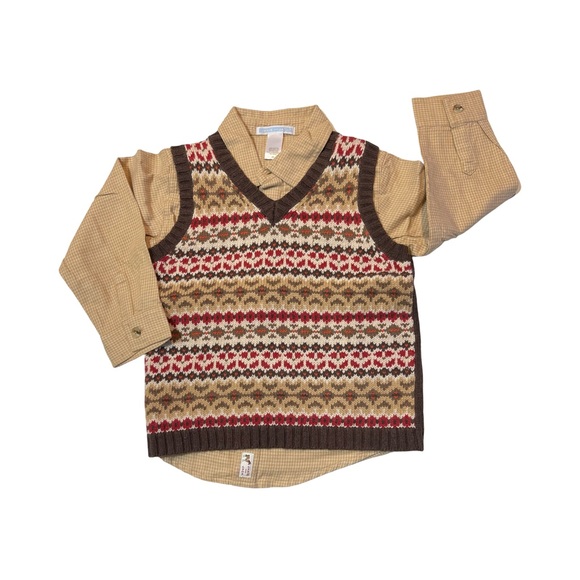 Janie and Jack English Countryside Button-Down Shirt 3T - Picture 4 of 5